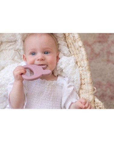 Anneau de dentition en silicone lapin  Rose