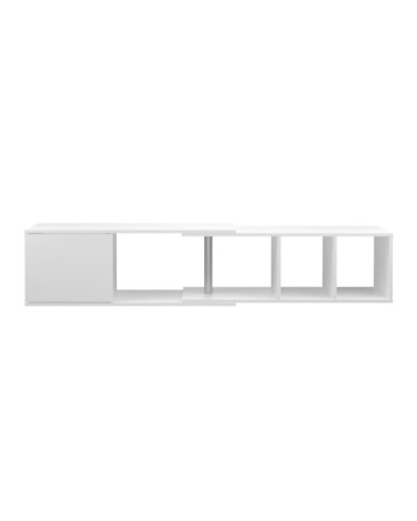 Étagère Murale 1 Porte 4 Niches Angle Modulable - Flex - Blanc