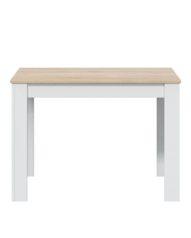 Table fixe couleur chêne et blanc, Table de cuisine, longueur 109 cm