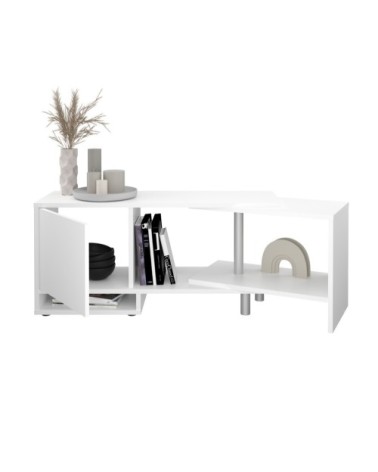 Meuble TV d'Angle Modulable Blanc - L127 cm