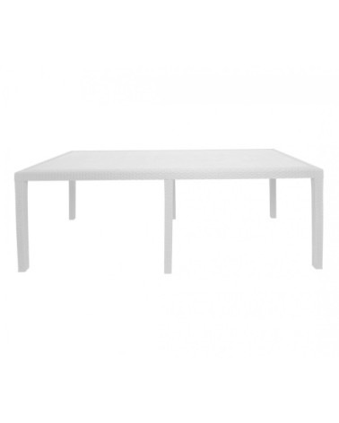 Table d'extérieur extensible en pvc blanc 150x90h72 cm