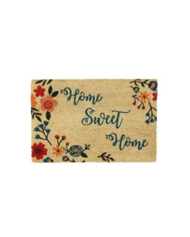 Paillasson coco fleurs home sweet home 60x40x1,5cm