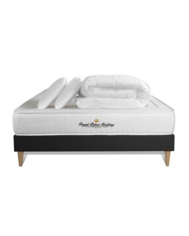 Pack matelas sommier kit 140x190 oreiller couette