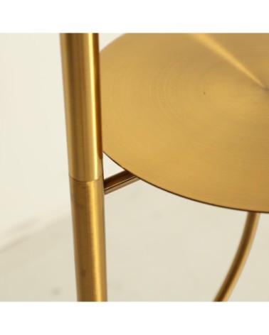 Lampadaire en fer et marbre en blanc et or 30x37x156