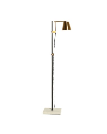 Lampadaire en fer et marbre en noir, blanc et or 20x50x157.5