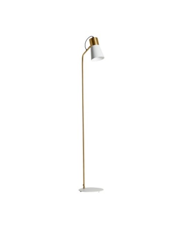 Lampadaire en fer et laiton en blanc et or 24x30x151