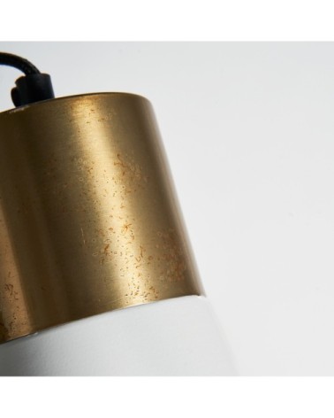 Lampadaire en fer et laiton en blanc et or 24x30x151