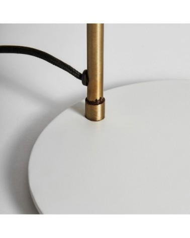 Lampadaire en fer et laiton en blanc et or 24x30x151