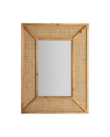 Miroir en fer et bois en marron 60x4x80 cm
