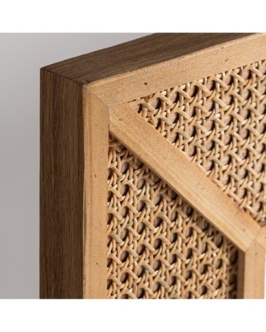 Miroir en fer et bois en marron 60x4x80 cm