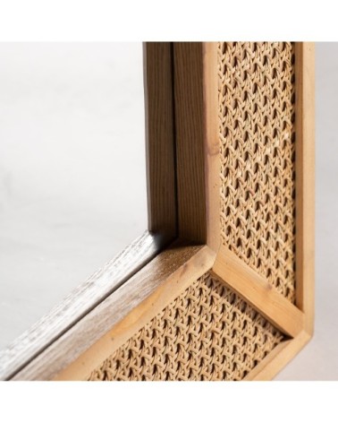 Miroir en fer et bois en marron 60x4x80 cm