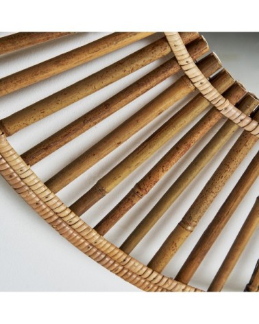 Miroir en bambou en marron 90x4x90 cm