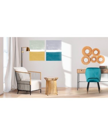 Miroir en bambou en marron 91x9x69 cm