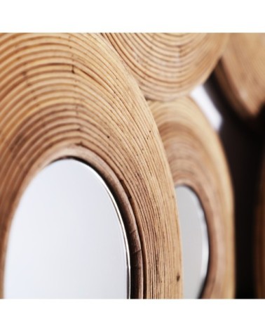 Miroir en bambou en marron 91x9x69 cm