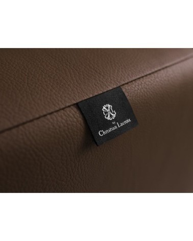 Canapé d'angle 5 places en cuir cuir marron foncé