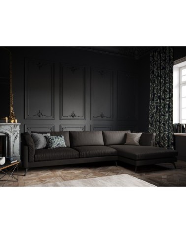 Canapé d'angle 5 places en cuir cuir noir