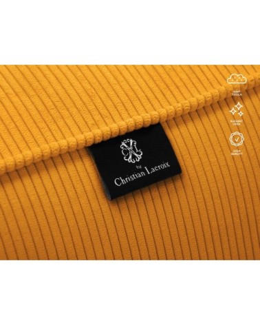 Canapé d'angle 5 places en tissu structuré jaune