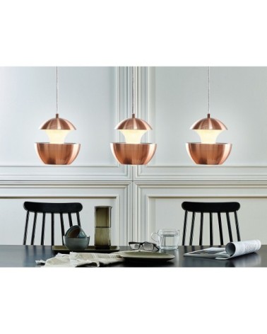 Lampe suspension cuivrée