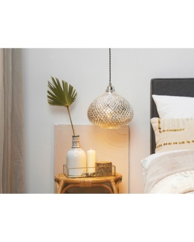 Lampe suspension argentée