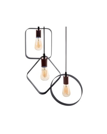 Lampe suspension noire et cuivrée