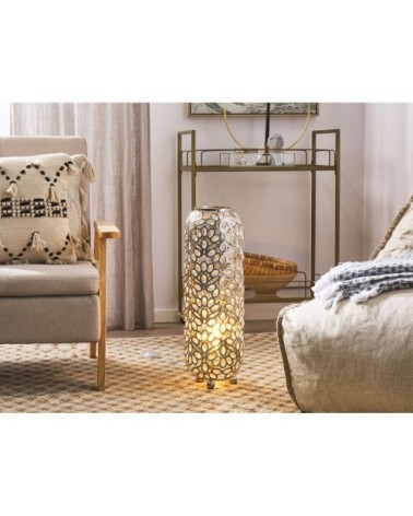 Lanterne de sol marocaine argentée