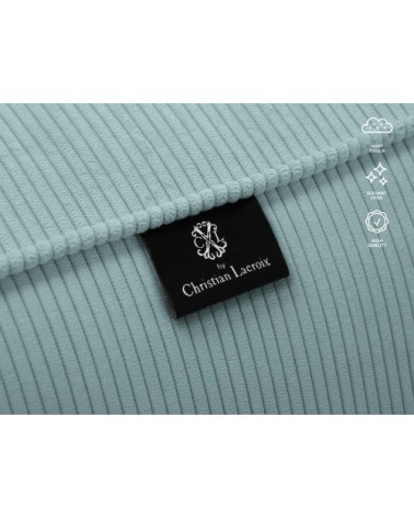 Canapé d'angle 5 places en tissu structuré bleu clair