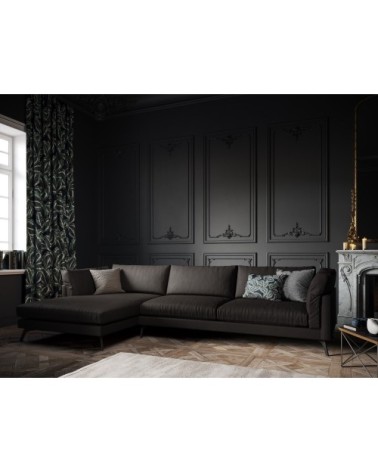 Canapé d'angle 5 places en cuir cuir noir