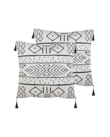 Lot de 2 coussin décoratifs en velours blanc 45x7cm