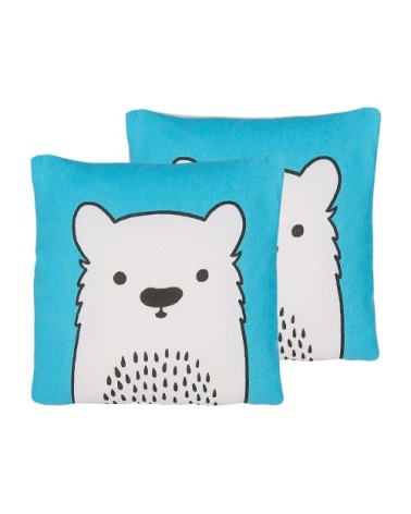 Lot de 2 coussin décoratifs en tissu bleu 45x12cm