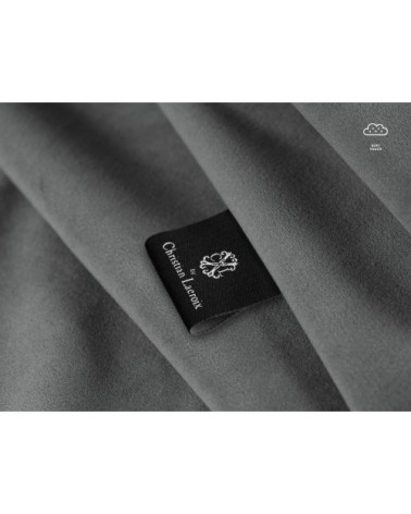 Canapé d'angle 5 places en velours gris clair