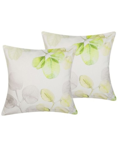 Lot de 2 coussin décoratifs en tissu blanc 45x6cm