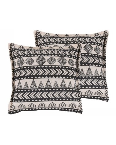 Lot de 2 coussin décoratifs en tissu beige 45x12cm