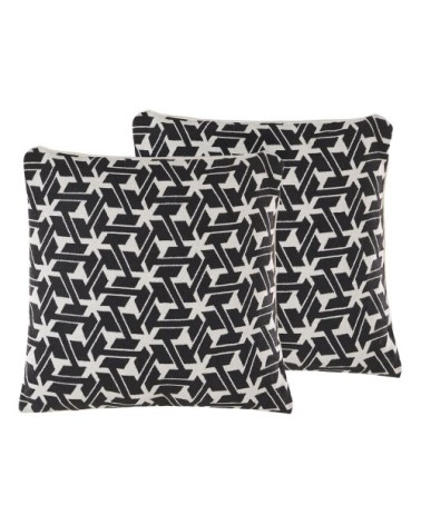 Lot de 2 coussin décoratifs en tissu noir 45x12cm