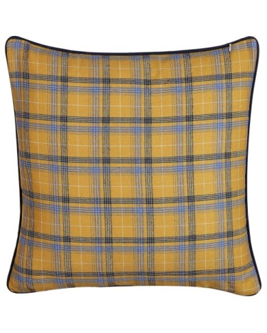 Lot de 2 coussin décoratifs en tissu jaune 45x6cm