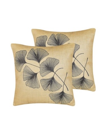 Lot de 2 coussin décoratifs en tissu beige 45x12cm