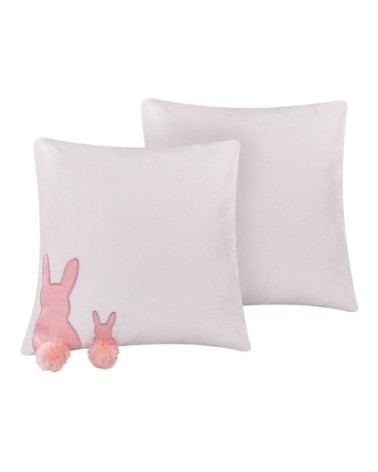 Lot de 2 coussin décoratifs en tissu blanc 45x6cm