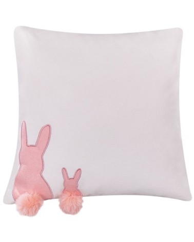 Lot de 2 coussin décoratifs en tissu blanc 45x6cm