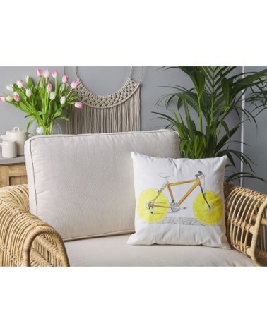 Lot de 2 coussin décoratifs en tissu blanc 45x6cm