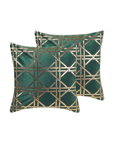 Lot de 2 coussin décoratifs en tissu vert 45x12cm