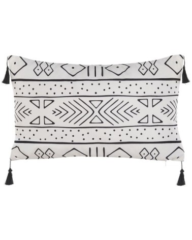 Lot de 2 coussin décoratifs en velours blanc 30x7cm