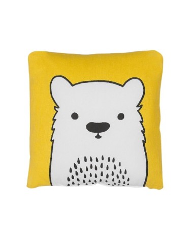 Coussin décoratif en tissu jaune 45x12cm