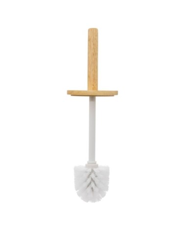 Brosse WC céramique et bambou feuillage exotique - 10.5x10.5x38cm