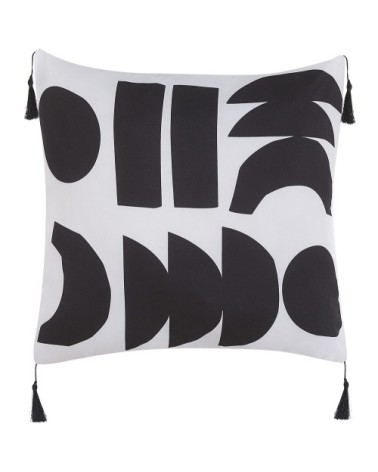 Lot de 2 coussin décoratifs en tissu noir blanc 45x7cm