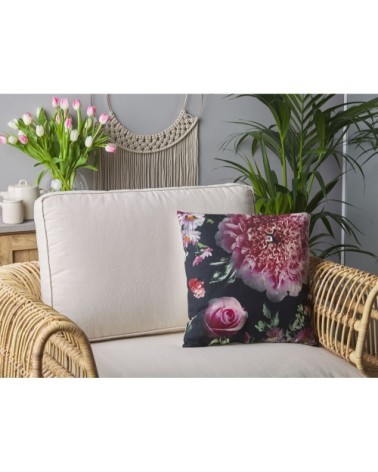 Lot de 2 coussin décoratifs en tissu noir 45x6cm