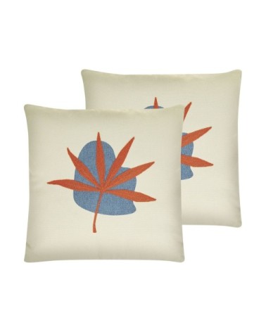 Lot de 2 coussin décoratifs en tissu beige 45x12cm