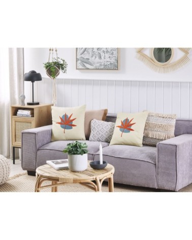 Lot de 2 coussin décoratifs en tissu beige 45x12cm