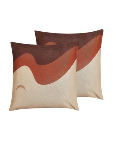 Lot de 2 coussin décoratifs en tissu multicolore 45x6cm