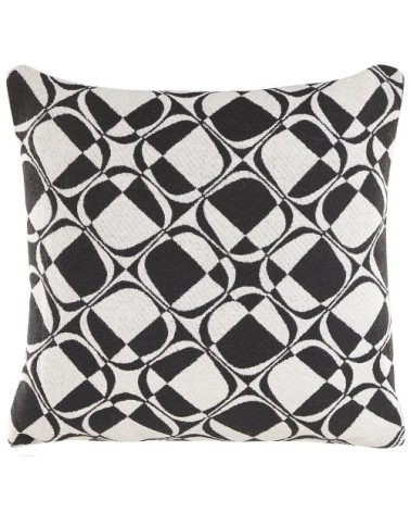 Lot de 2 coussin décoratifs en tissu noir blanc 45x12cm