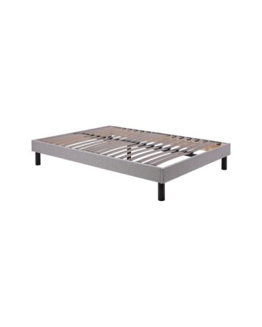 Sommier tapissier en kit gris 140 x 190 cm
