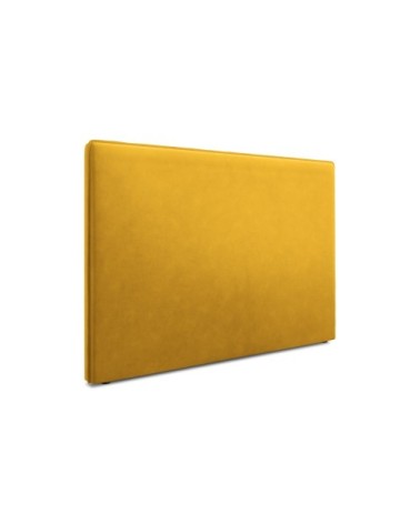 Tête de lit en velours jaune 120x180x10